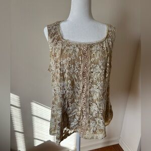 NWT STUDIO 1940 SHIMMER LACE CORSET TANK